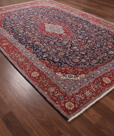 3'9x5'7 Hand Knotted Tribal Floral Oriental Wool Rug