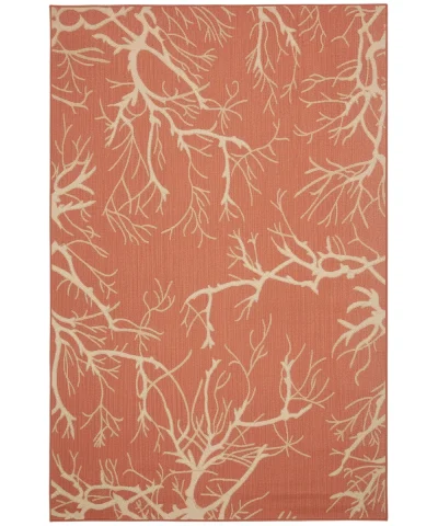 {image_id: original_image, image_type: actual_product_photo, alt_text: Rectangular orange rug with an allover white branching pattern.}