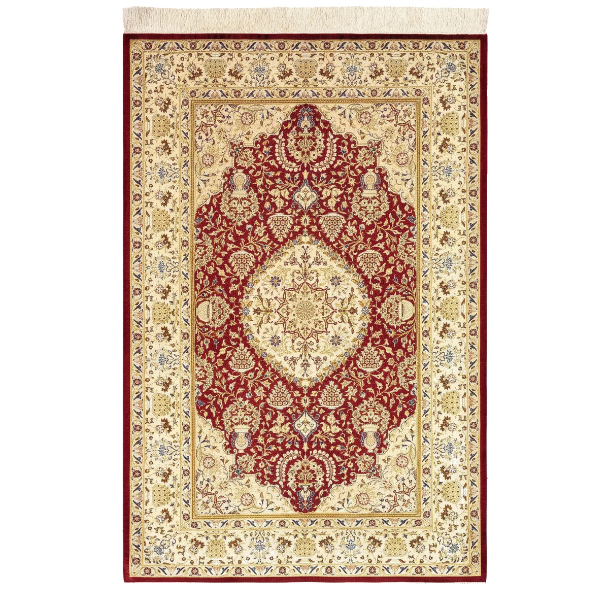 3-3-x-4-10-ghom-silk-rug-pattern-detail-4 3' 3 x 4' 10 Ghom Silk Rug — pattern detail