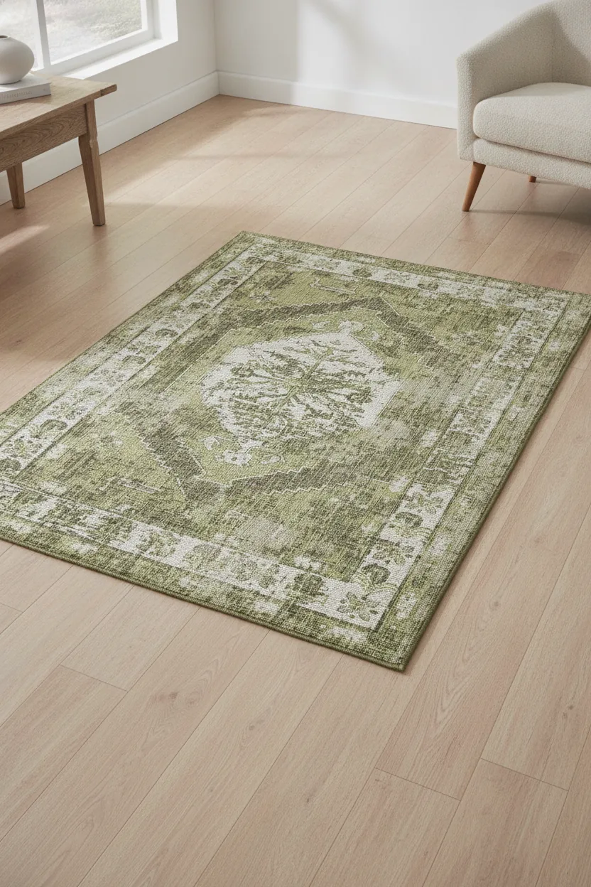 5' 3 x 8' Easy-Clean Traditional Indoor / Outdoor Rug — in room eye level